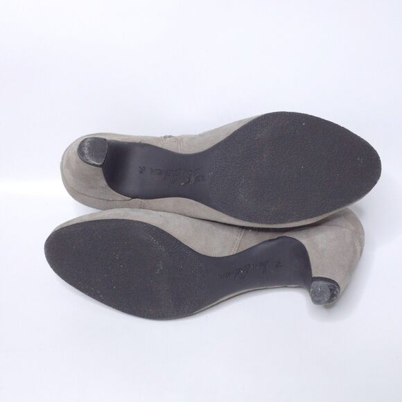 SAM EDELMAN Michelle Taupe Suede Leather Ankle Booties Heels Side Zip Sz 7.5 - Picture 7 of 8